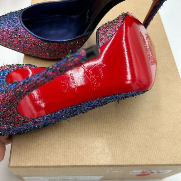 Women’s Christian Louboutin Iriza 100 starlight pumps size 37.5 made in Italy. - Picture 10 of 12